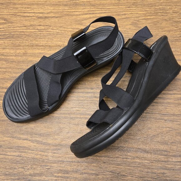 SKECHERS Cali Women's Ramblers Black Strappy Wedge Open Toe Sandals - Size 9M - Picture 9 of 16